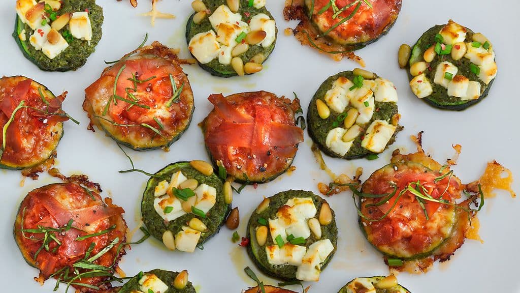 Mini pizza sur rondelles de courgette