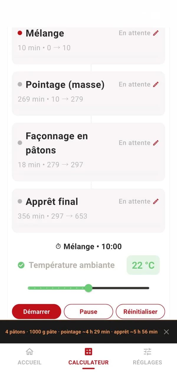 Aperçu de l’application Pizza Square Calculator