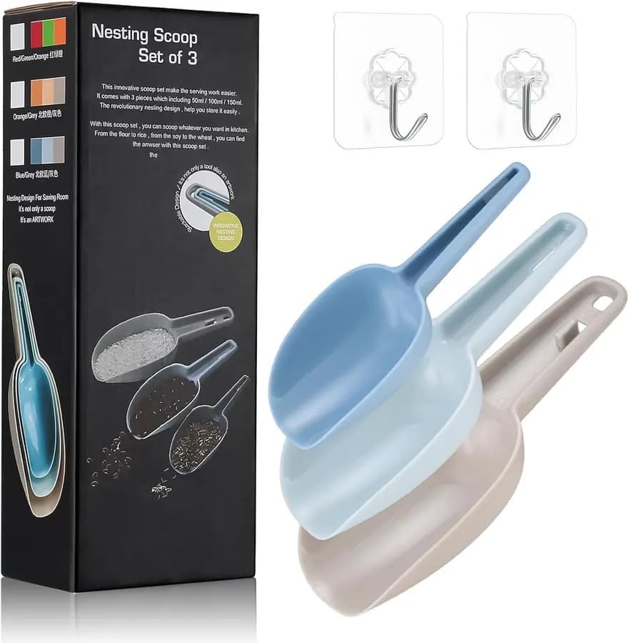 3 Pièces Pelles à Glace en Plastique Multifonction, Pelle à Farine, Cuillères à Nourriture pour Croquette de Chien Chat, Cuisines, Bars, Buffets, Noix, épices, Pop Corn : Amazon.fr: Cuisine et Maison